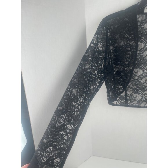 Black Tulle Lace Dress With Sequins Veil L Dead Bride Black Wedding Goth Fairy - Picture 13 of 14